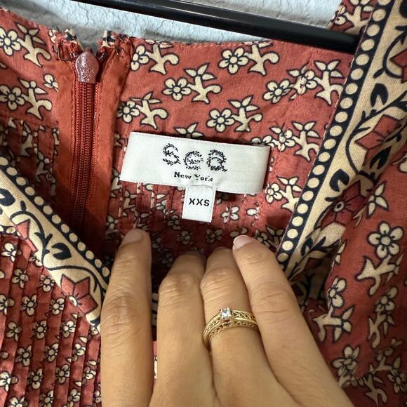 Sea New York Fernanda Tile Print Flutter Sleeve Dress XXS - Picture 8 of 10